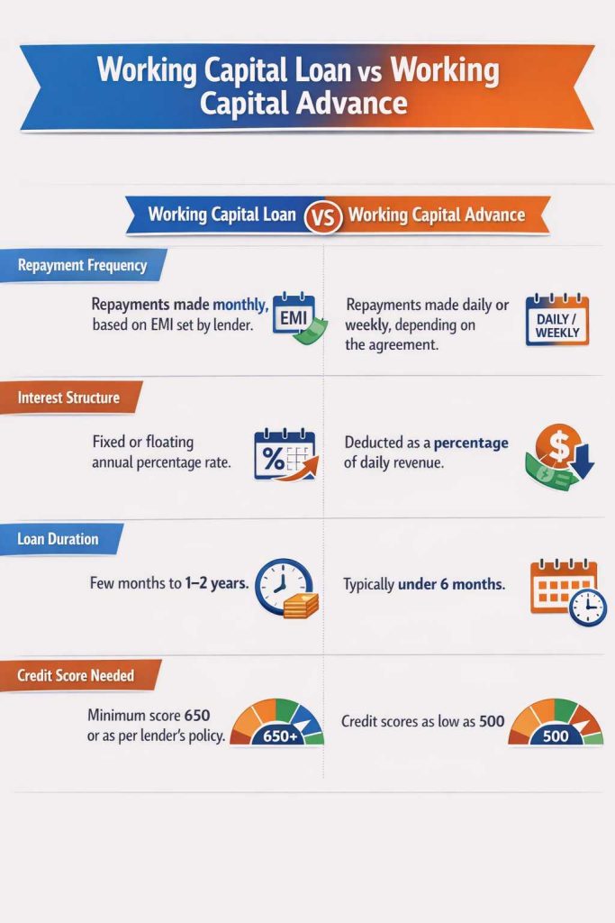 Working Capital Loan vs Working Capital Advance
