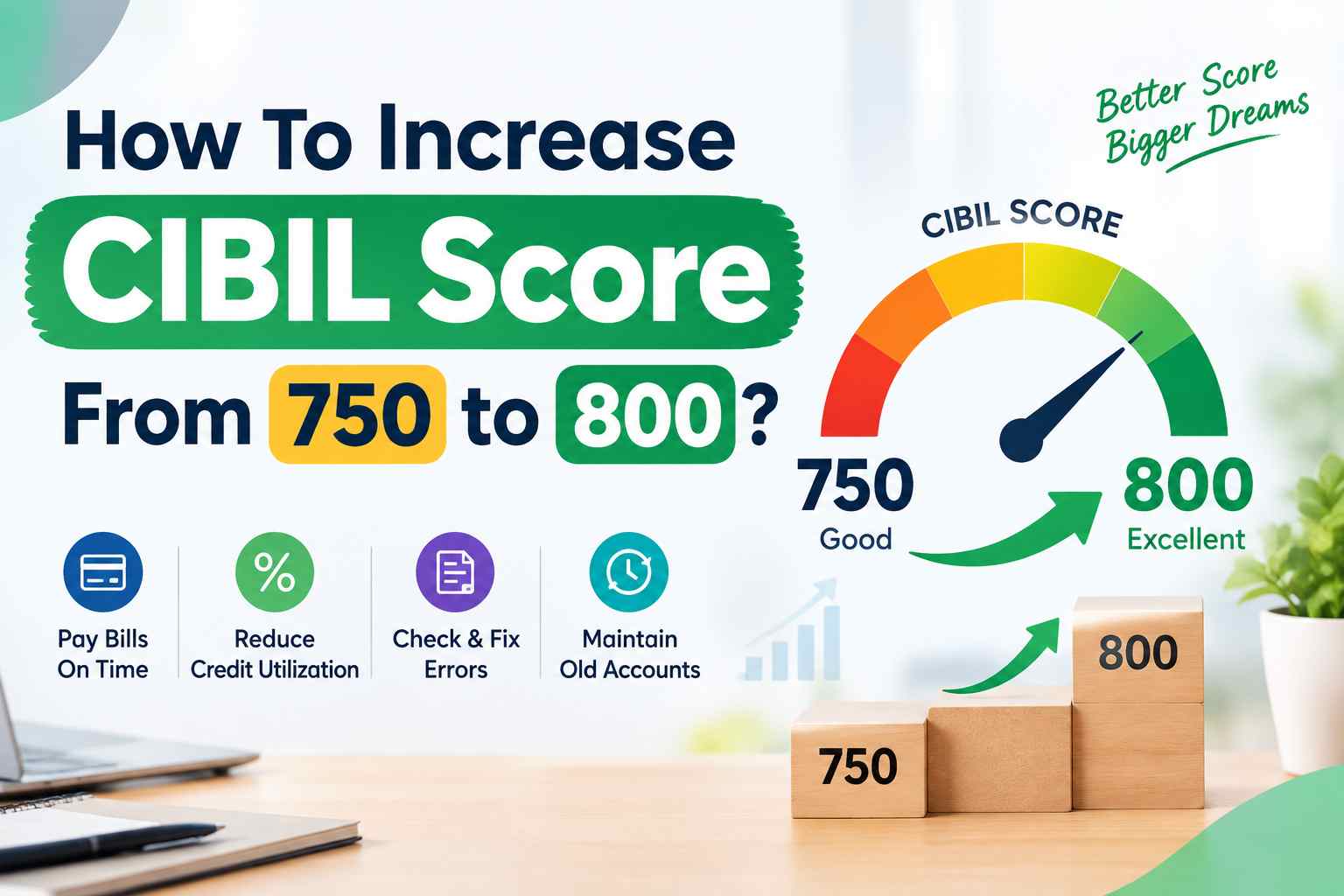 How To Increase CIBIL Score From 750 to 800?